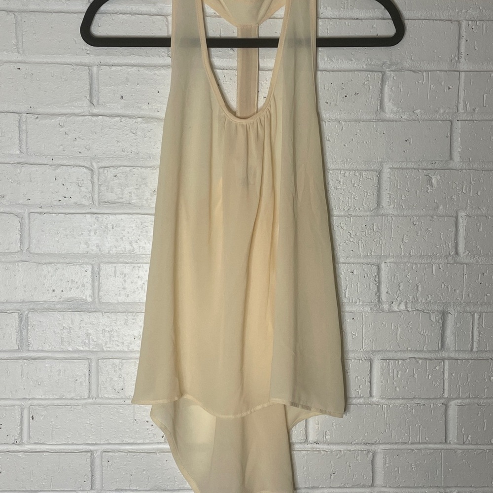 Sheer racerback top